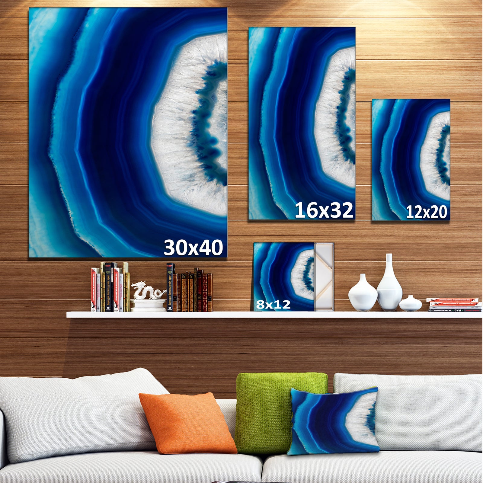 Blue Agate Crystal - Abstract Canvas art print