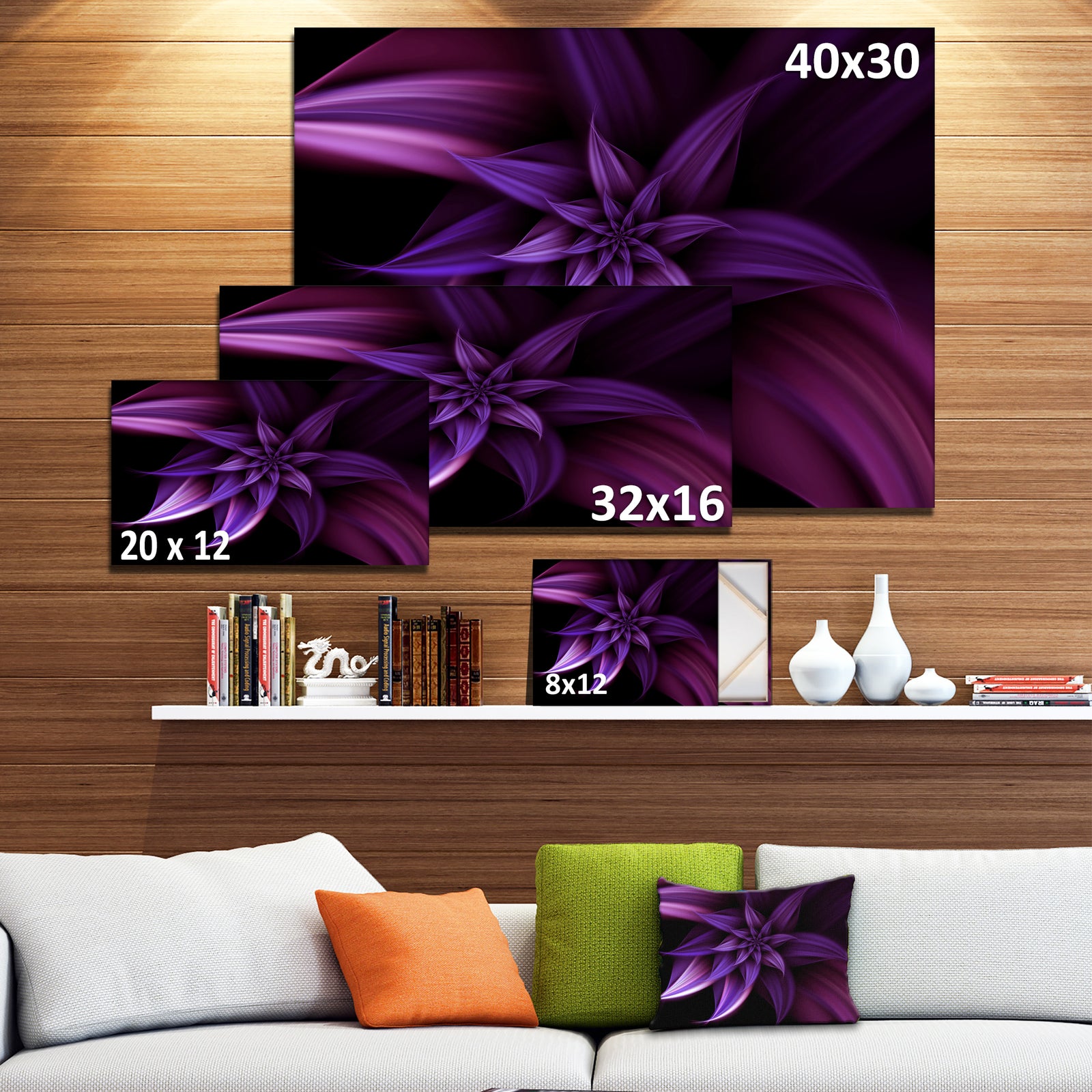 Fractal Flower Purple - Floral Art Canvas Print