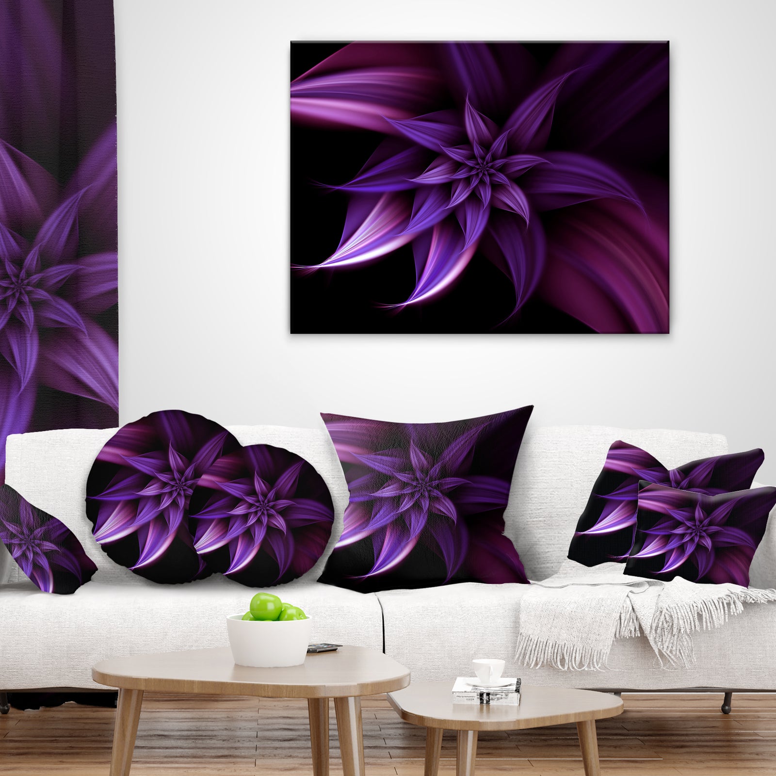 Fractal Flower Purple - Floral Art Canvas Print