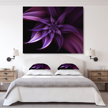 Fractal Flower Purple - Floral Art Canvas Print