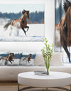 Horse Running in Winter - Landscape Photo Canvas Print