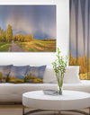 Green Field Under Rainbow Sky - Landscape Photo Canvas Print