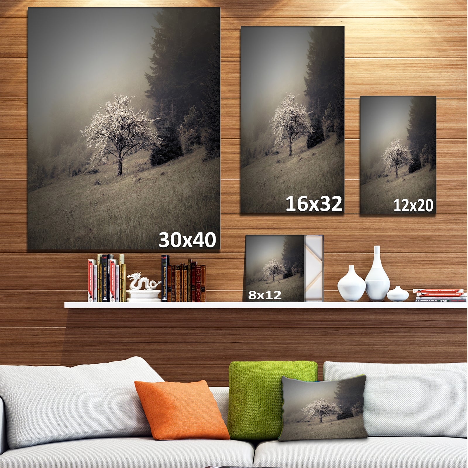 Apple Tree Vintage Style - Landscape Photo Canvas Art Print