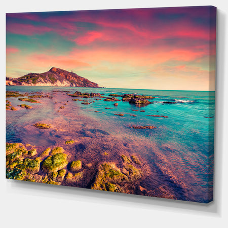 Giallonardo Beach Colorful Sunset - Seashore Photo Canvas Print
