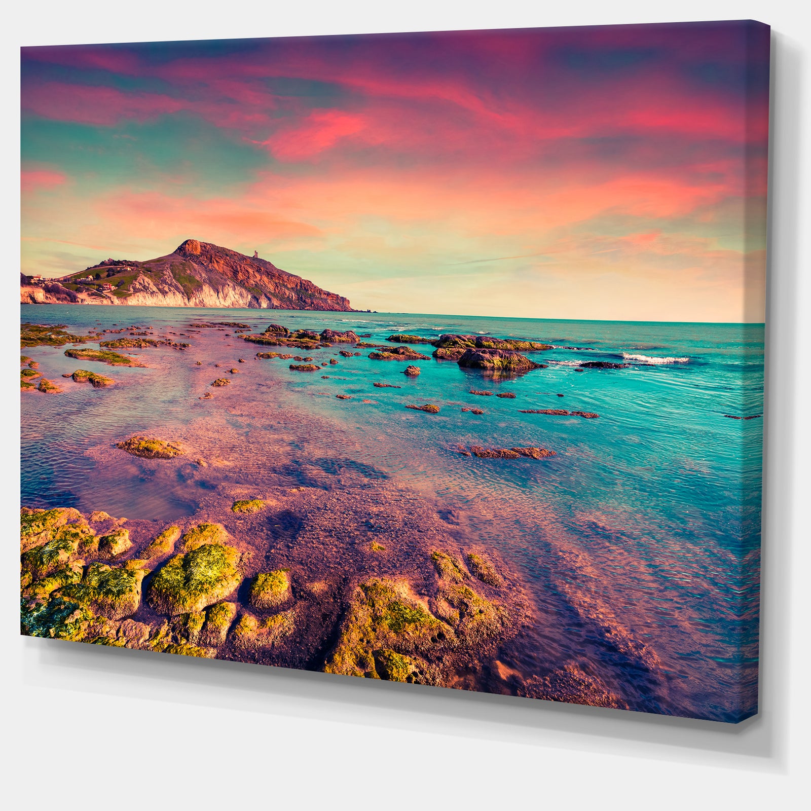 Giallonardo Beach Colorful Sunset - Seashore Photo Canvas Print
