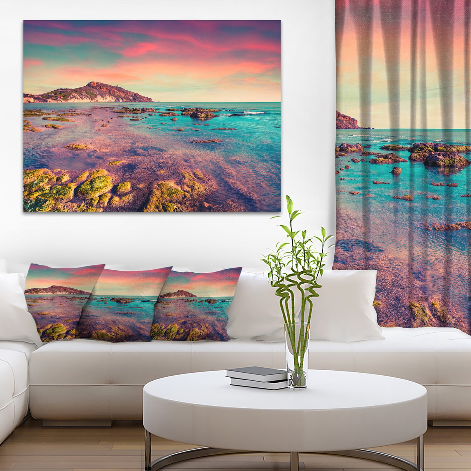 Giallonardo Beach Colorful Sunset - Seashore Photo Canvas Print