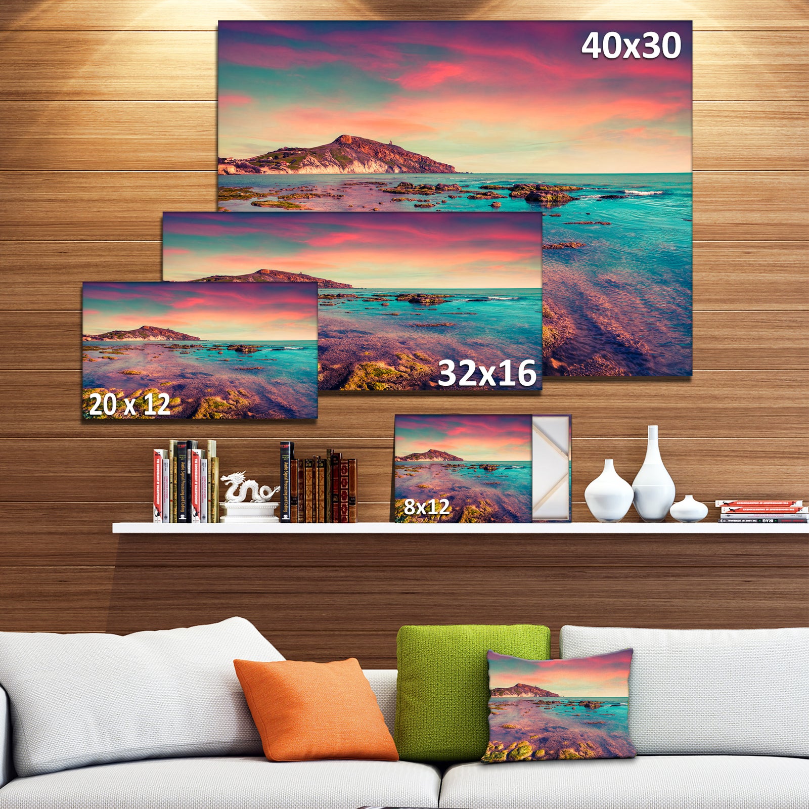 Giallonardo Beach Colorful Sunset - Seashore Photo Canvas Print