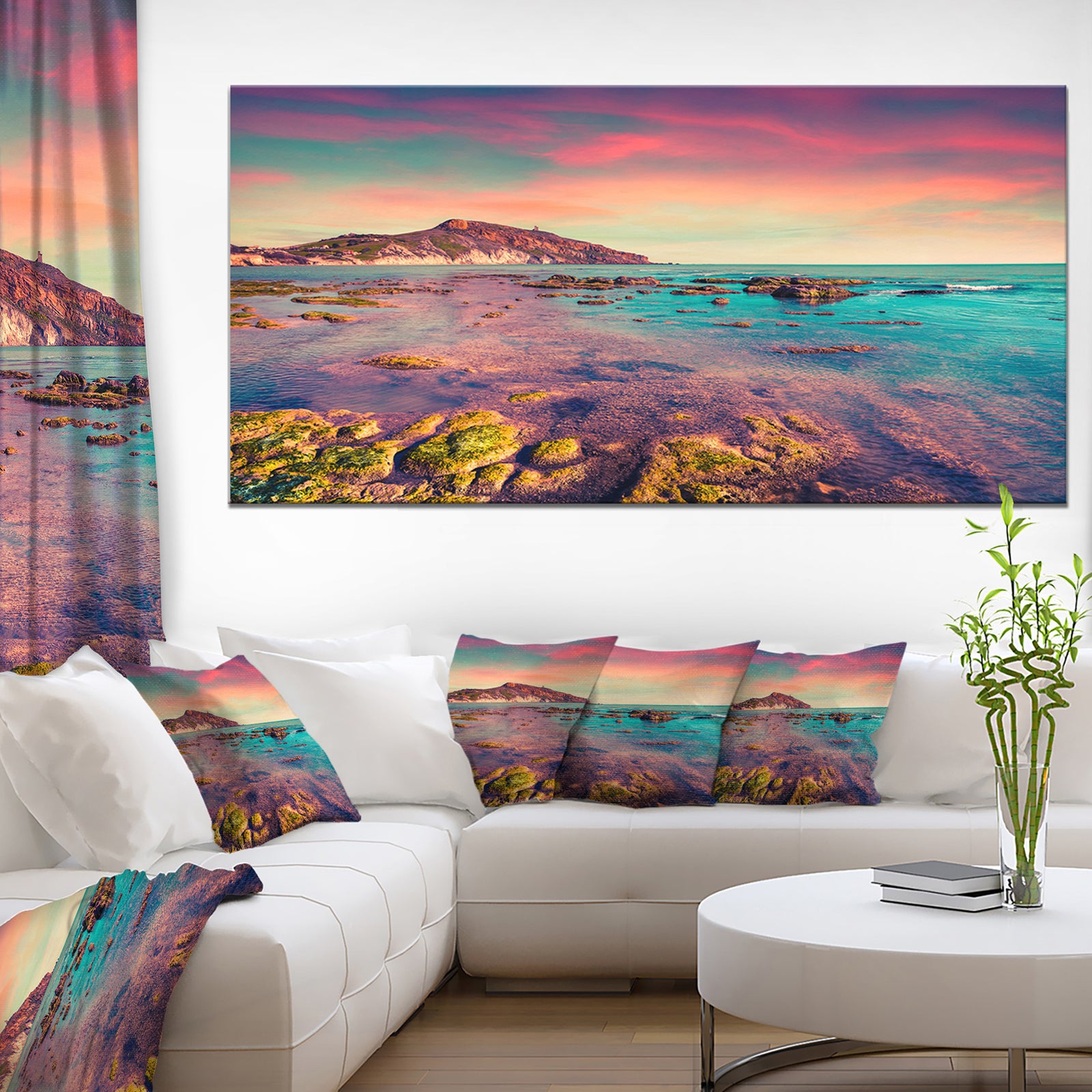 Giallonardo Beach Colorful Sunset - Seashore Photo Canvas Print