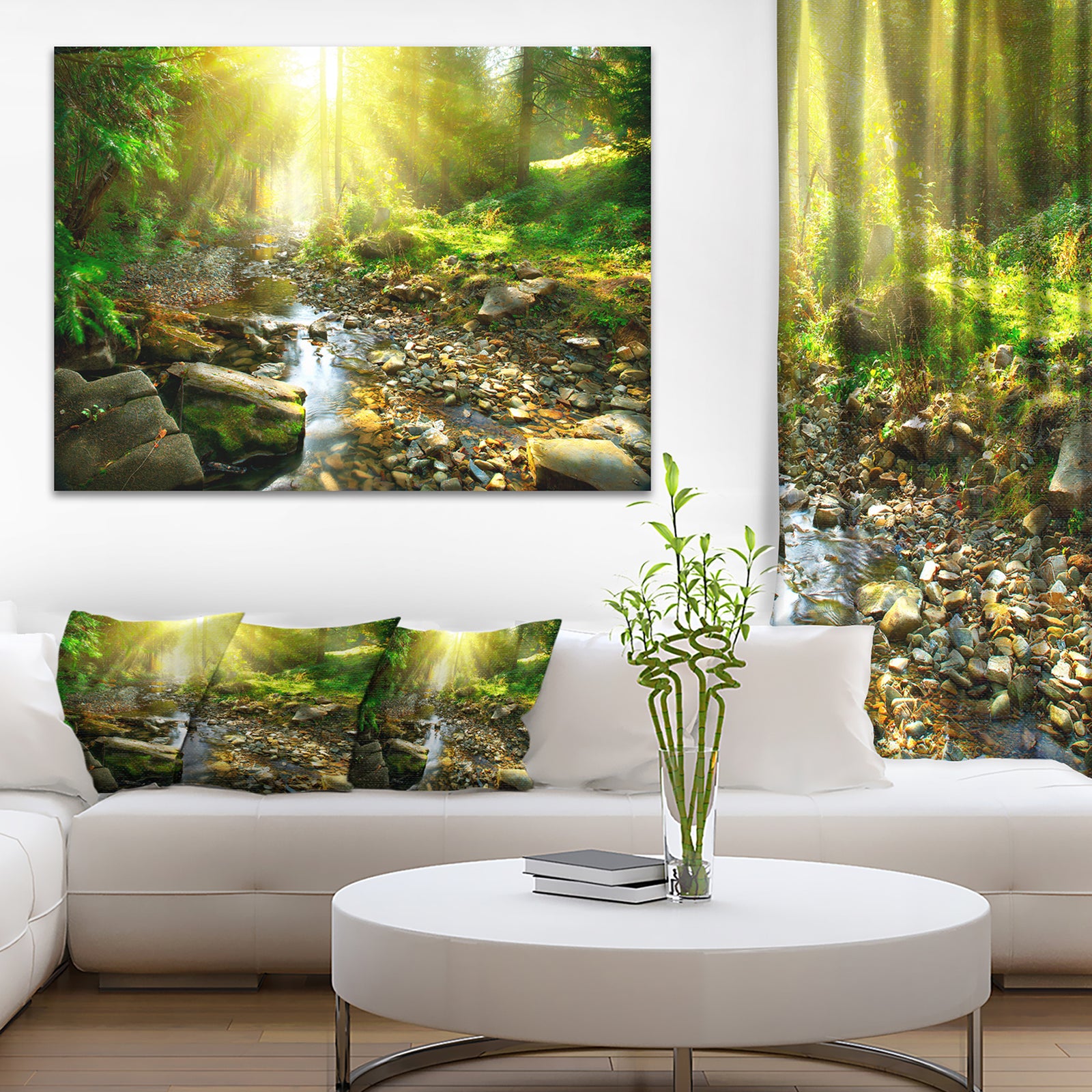 Mountain Stream in Forest - Landscape Photography Canvas Print