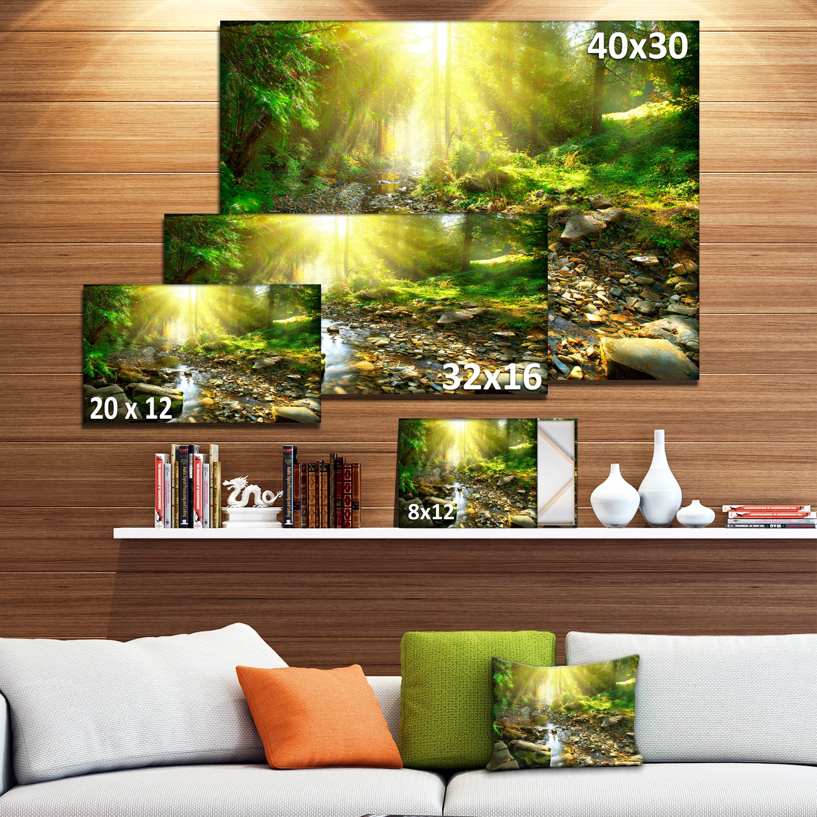 Mountain Stream in Forest - Landscape Photography Canvas Print