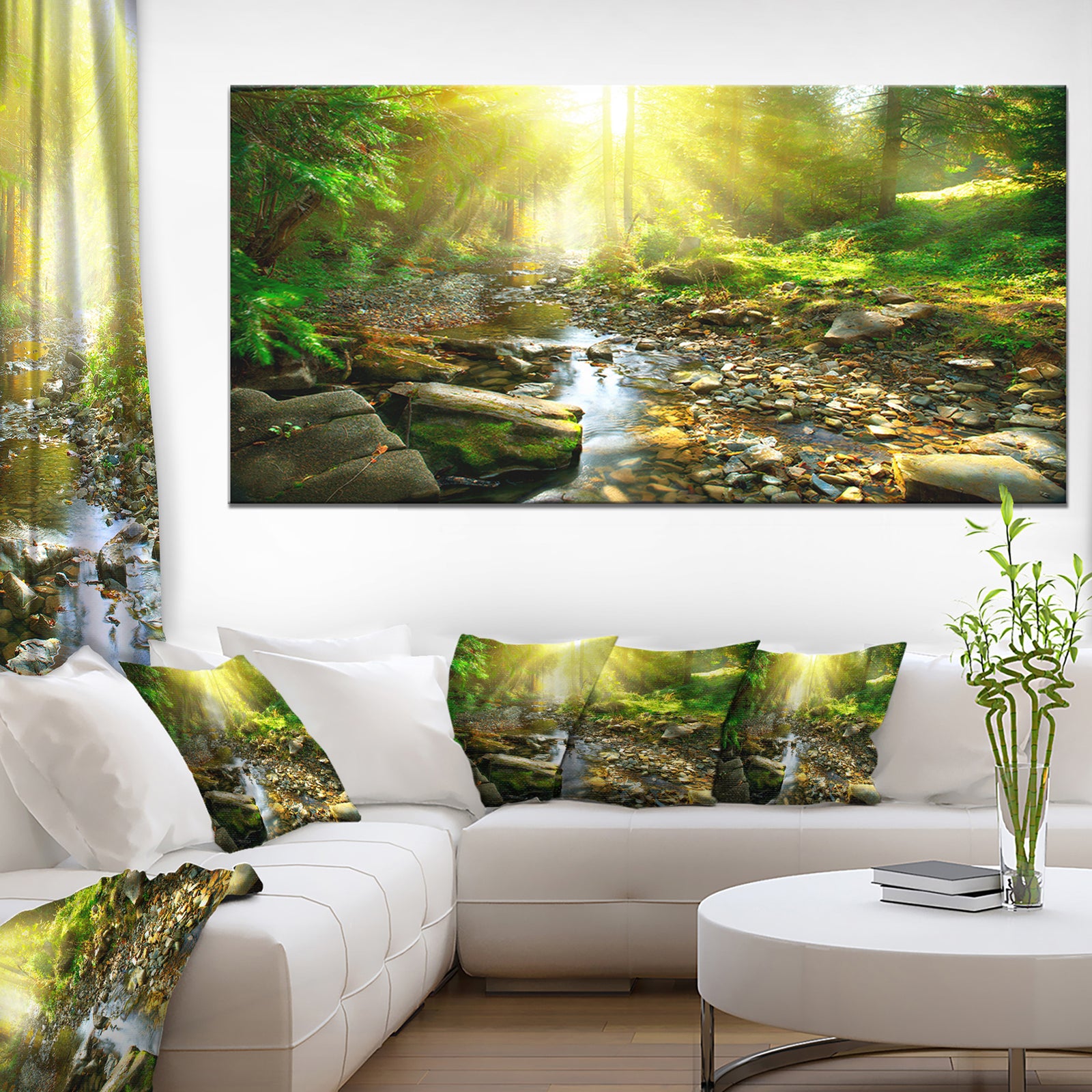 Mountain Stream in Forest - Landscape Photography Canvas Print