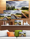 Water Channel and Trees - Landscape Photo Canvas Art Print