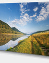 Mountain River under Blue Sky - Landscape Photo Canvas Artwork