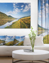Mountain River under Blue Sky - Landscape Photo Canvas Artwork