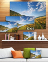 Mountain River under Blue Sky - Landscape Photo Canvas Artwork