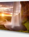 Seljalandsfoss Waterfall at Sunset - Landscape Photography Canvas Print