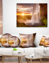 Seljalandsfoss Waterfall at Sunset - Landscape Photography Canvas Print