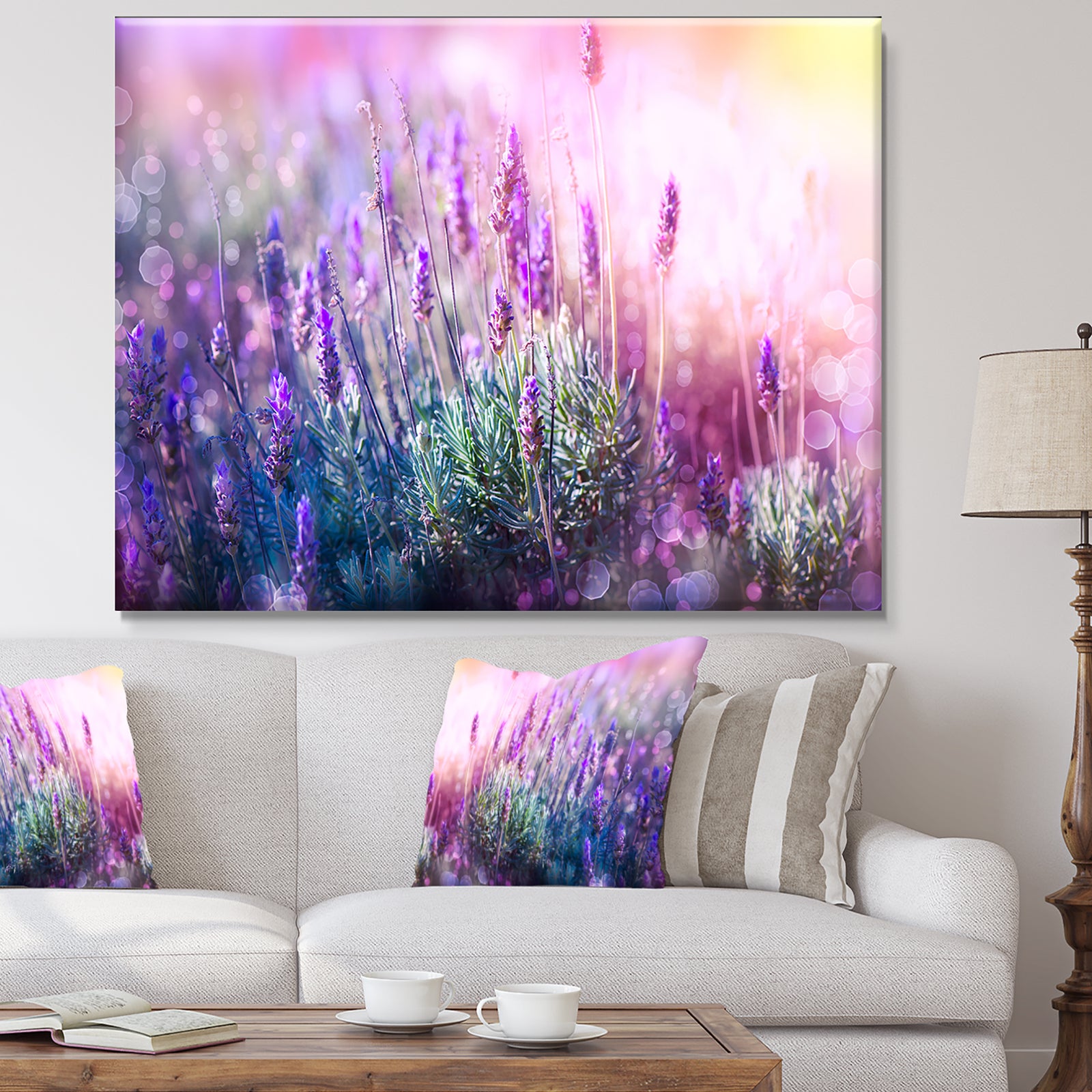 Growing and Blooming Lavender - Floral Canvas Art print