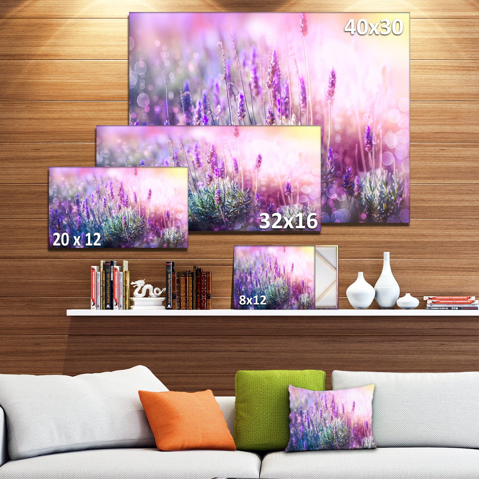 Growing and Blooming Lavender - Floral Canvas Art print