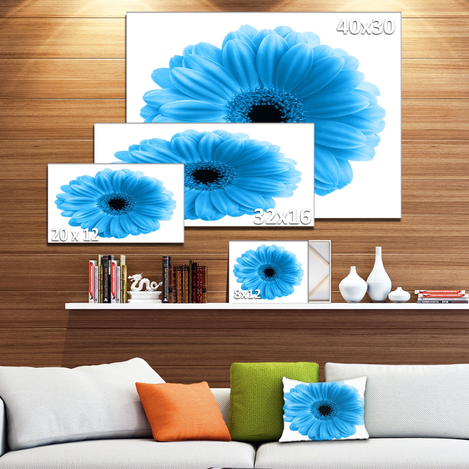 Isolated Blue Flower - Floral Art Canvas Print