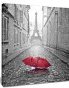 Eiffel View from Paris Street - Cityscape Photo Canvas Art Print