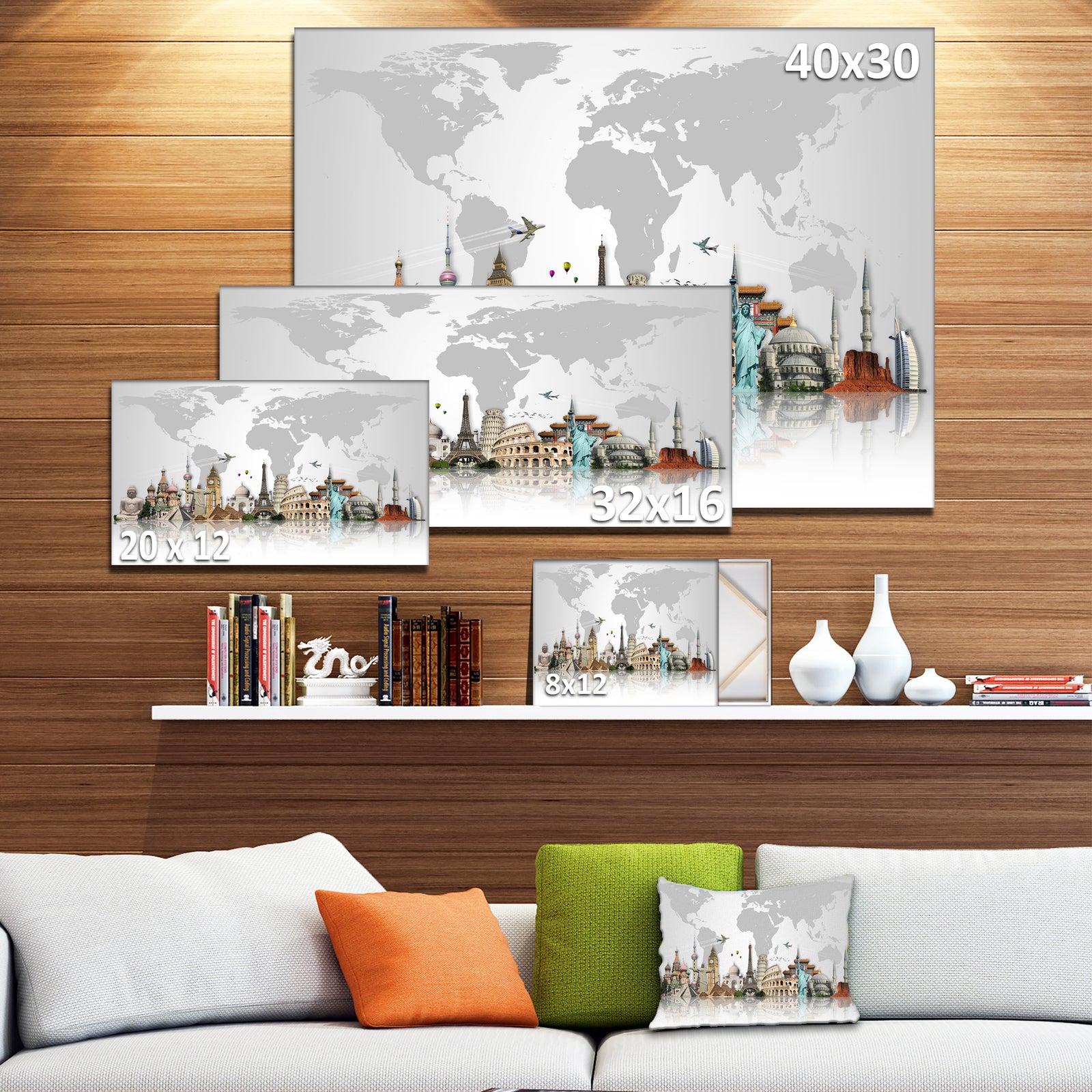 Famous Monuments Across World - Canvas Art Print