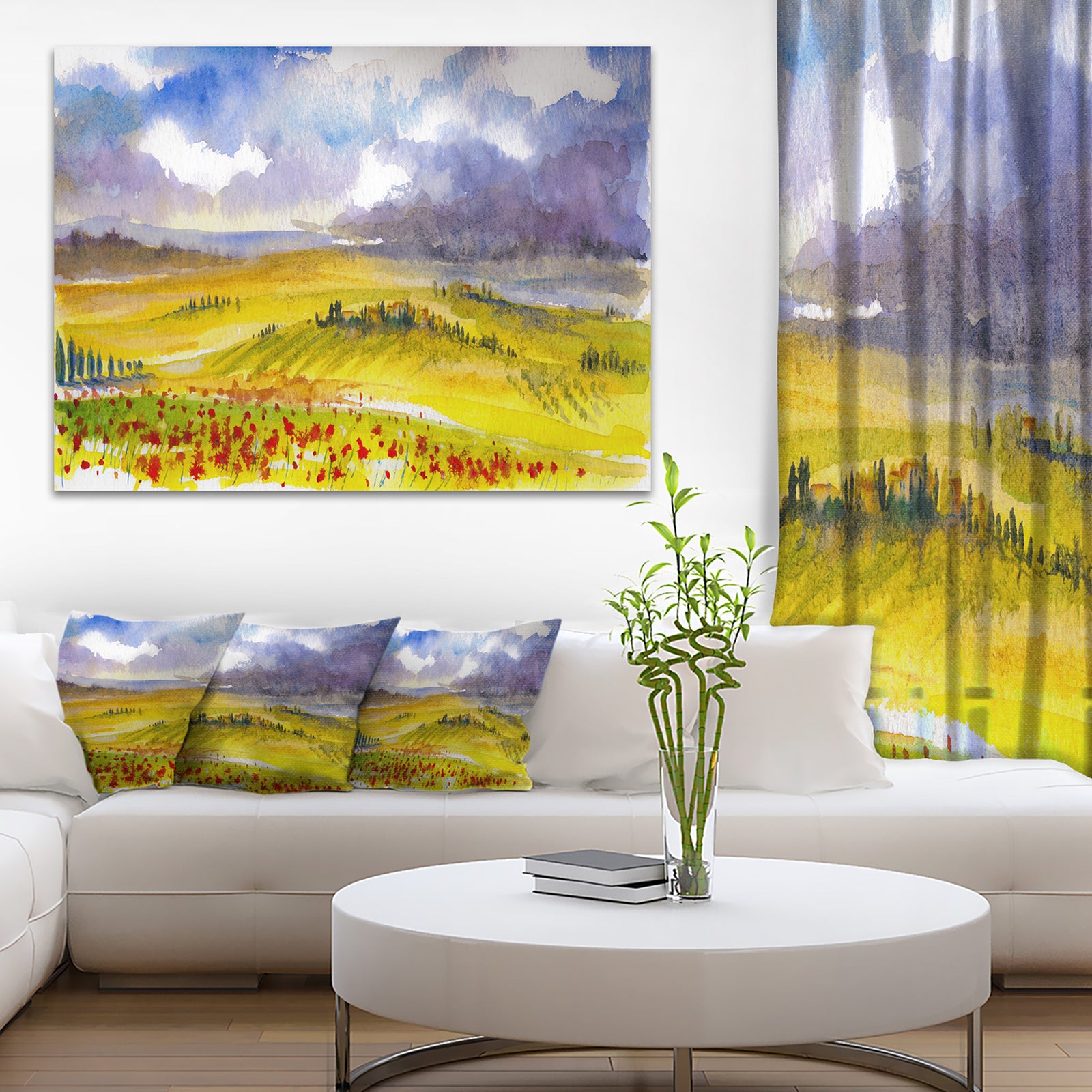 Beautiful Tuscan Hills Italy - Landscape Painting Canvas Print