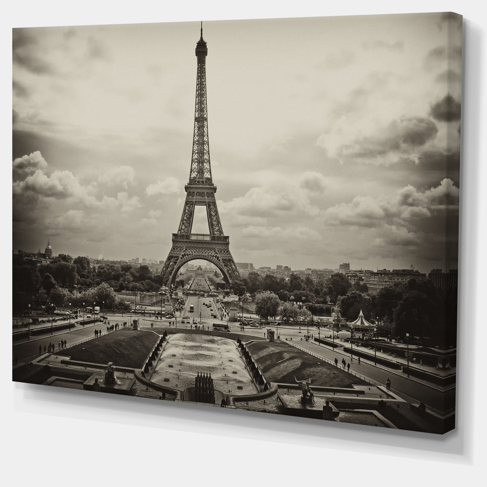 Vintage View of Paris, France - Cityscape Photo Canvas Print