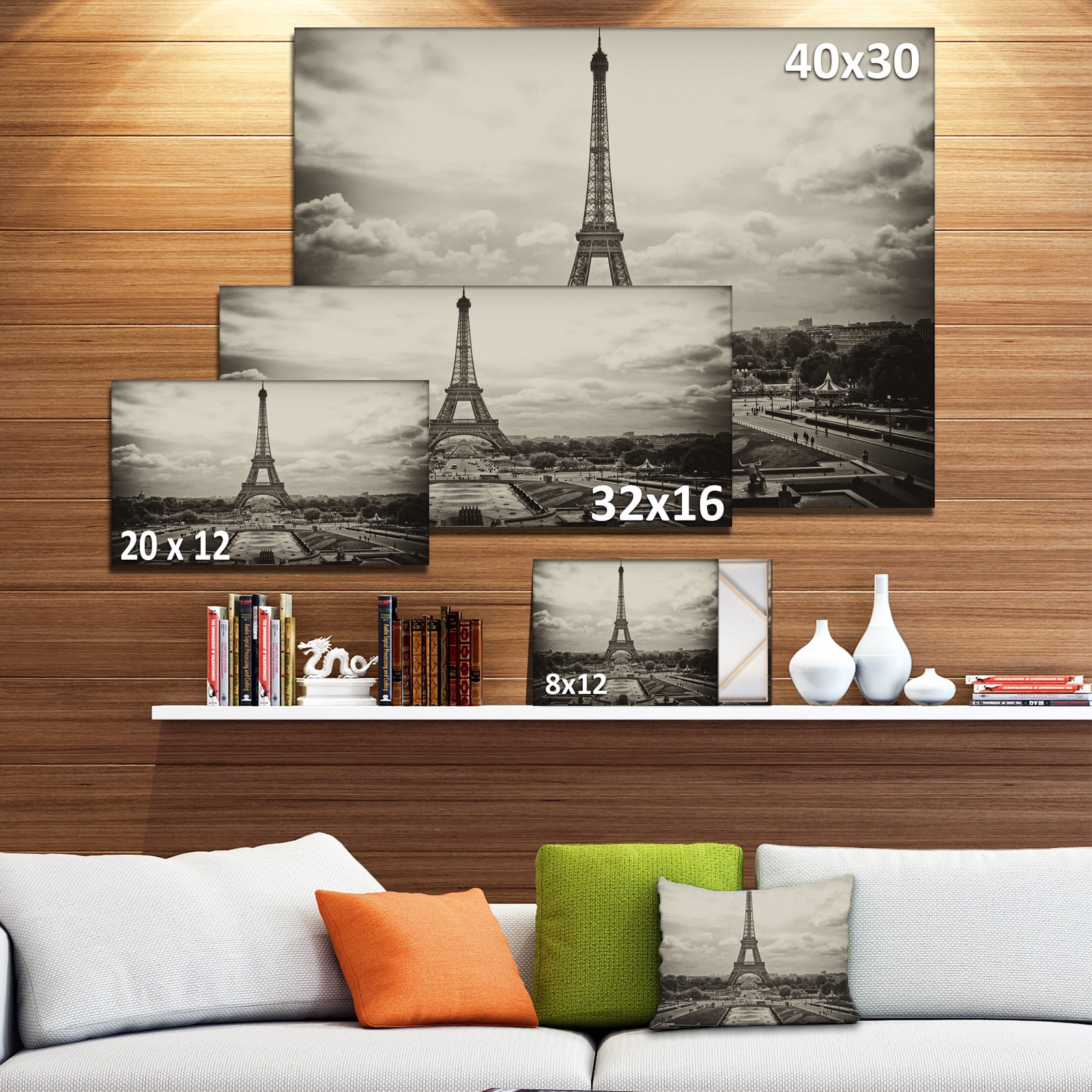 Vintage View of Paris, France - Cityscape Photo Canvas Print