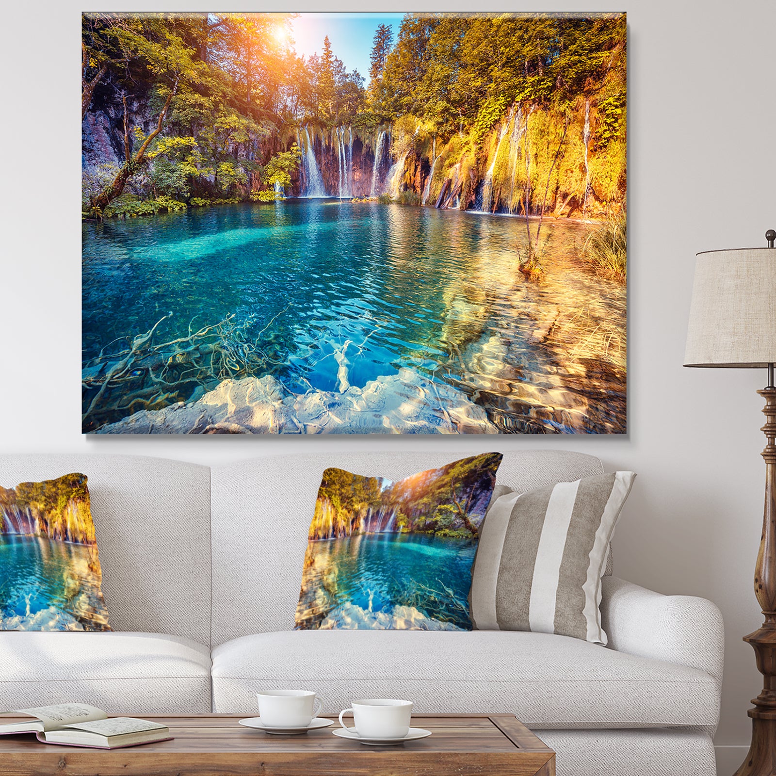 Turquoise Water and Sunny Beams - Landscape Photography Canvas Print