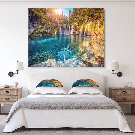 Turquoise Water and Sunny Beams - Landscape Photography Canvas Print