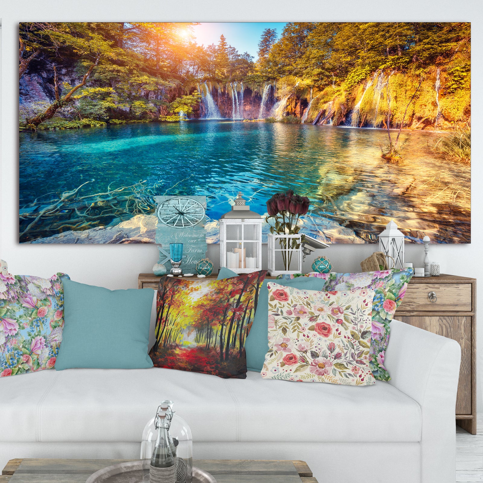 Turquoise Water and Sunny Beams - Landscape Photography Canvas Print