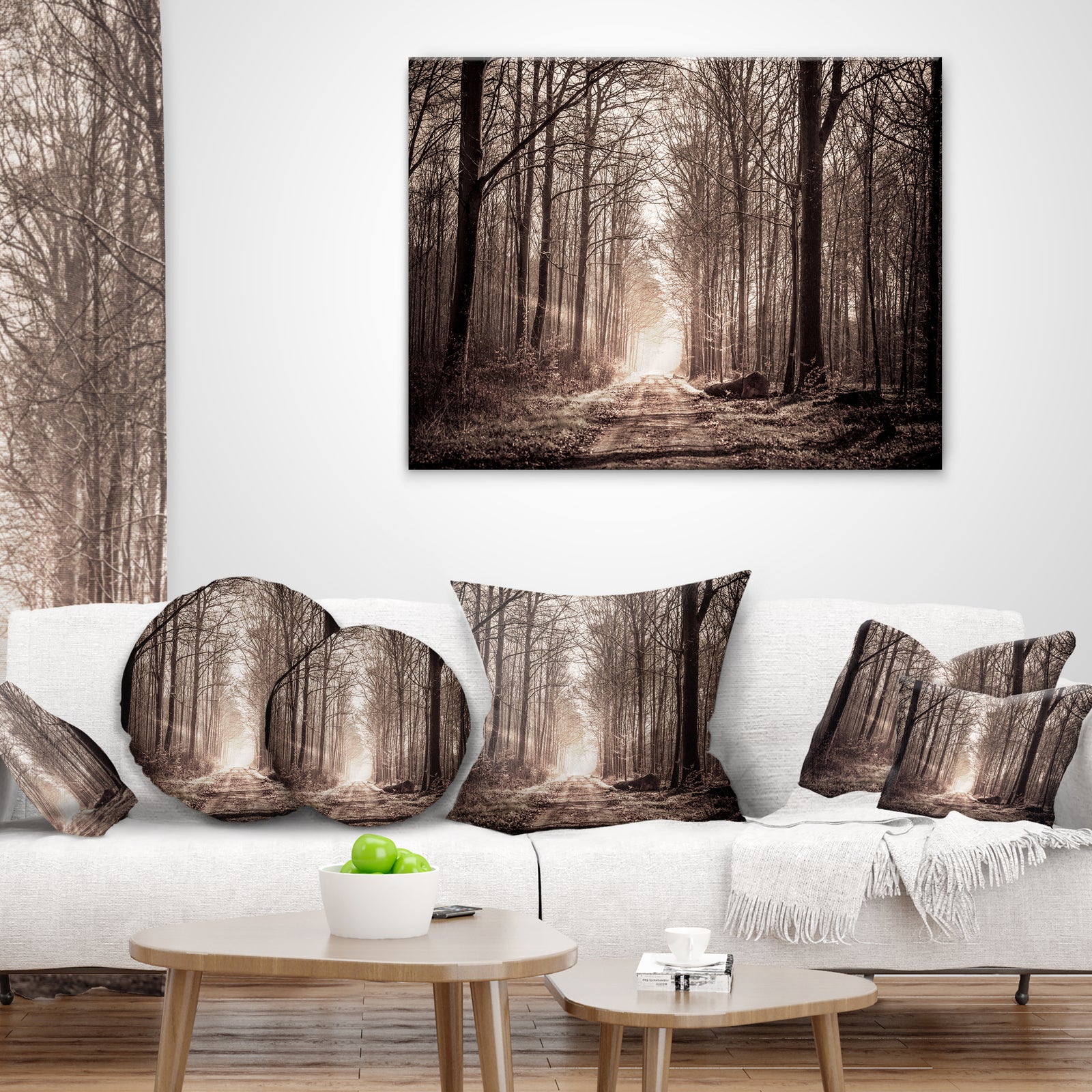 Forest Trail in Sepia - Landscape Photography Canvas Art Print