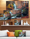 Autumn Mountain Waterfall Long View - Landscape Photography Canvas Print