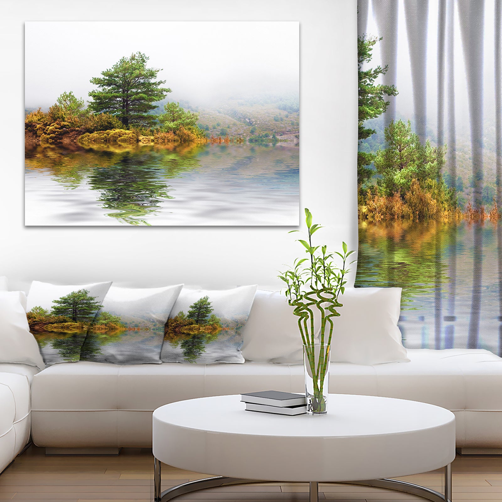 Pine Tree with Reflection - Landscape Photo Canvas Print