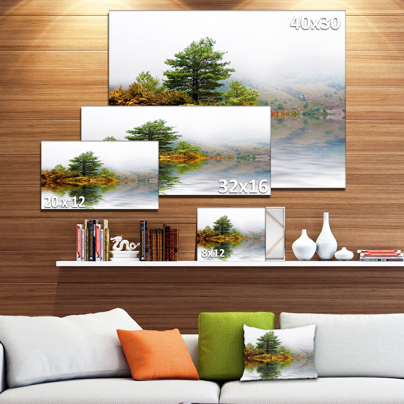 Pine Tree with Reflection - Landscape Photo Canvas Print