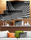 Waves and Circles Black n - White - Abstract Art Canvas Print