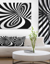Spiral Black n - White - Abstract Art Canvas Print