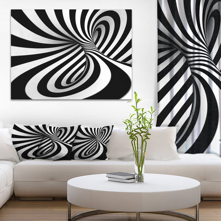 Spiral Black n - White - Abstract Art Canvas Print