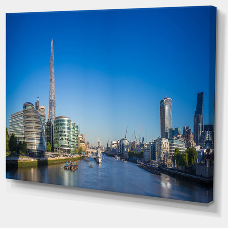 London Panoramic Shot - Cityscape Photo Canvas Art Print