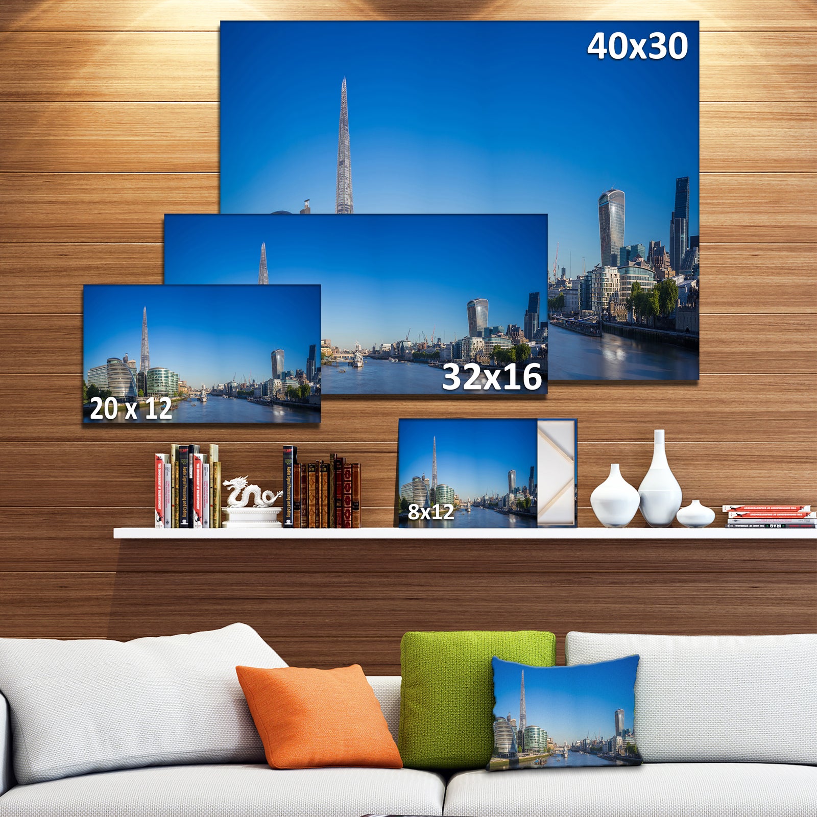 London Panoramic Shot - Cityscape Photo Canvas Art Print