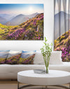 Magic Pink Flowers on Mountains - Landscape Photo Canvas Print