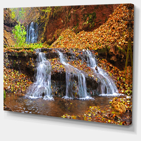 Dniester Canyon Spring Waterfalls - Landscape Photo Canvas Print