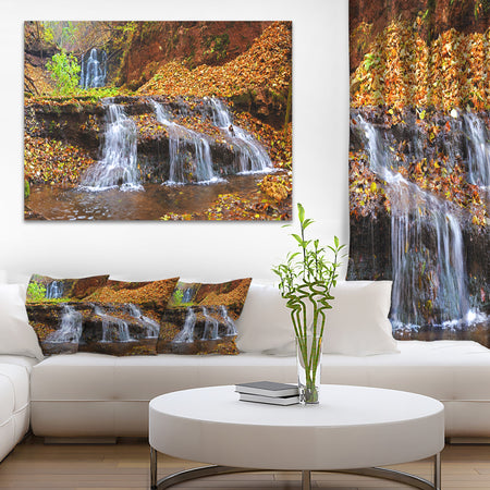 Dniester Canyon Spring Waterfalls - Landscape Photo Canvas Print