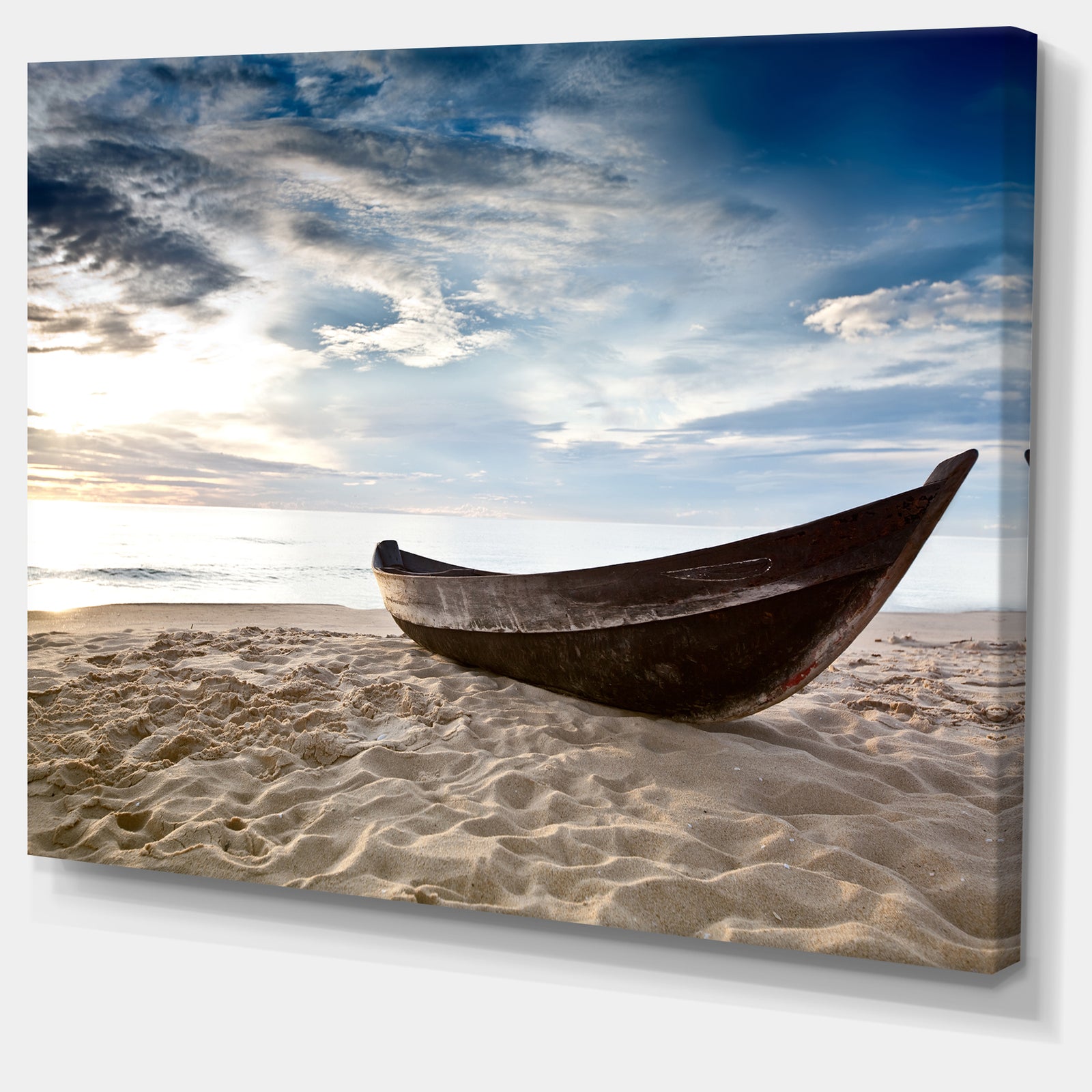 Old Fisherman Boat - Seashore Photography Canvas Art Print