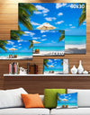 Turquoise Beach with Chairs - Seashore Photo Canvas Print