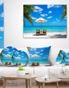 Turquoise Beach with Chairs - Seashore Photo Canvas Print