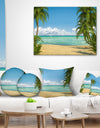 Palms at Caribbean Beach - Seashore Photo Canvas Art Print