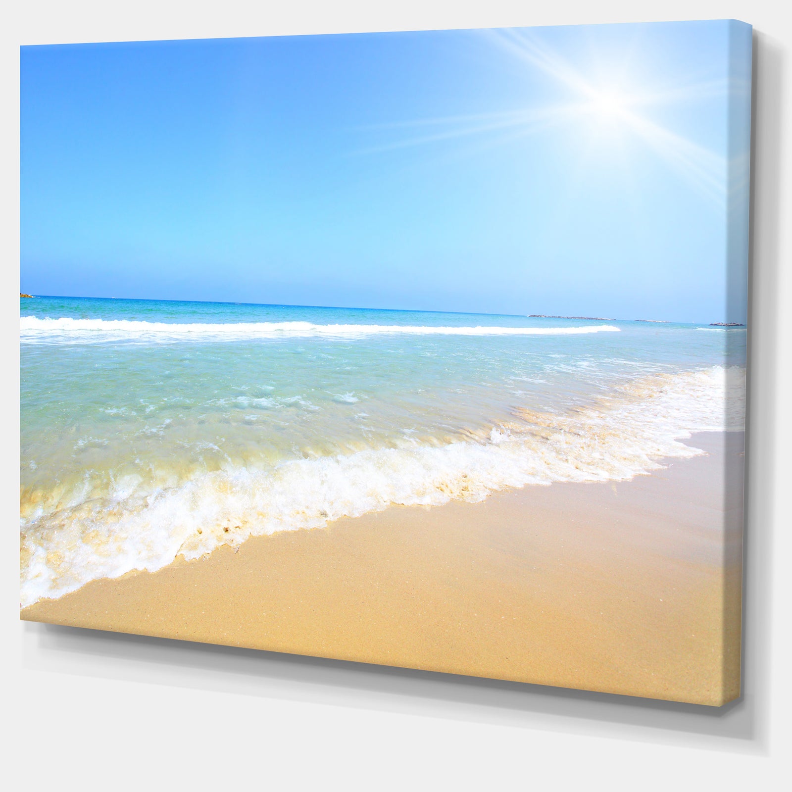 Sun Over Tropical Beach - Seashore Photo Canvas Art Print