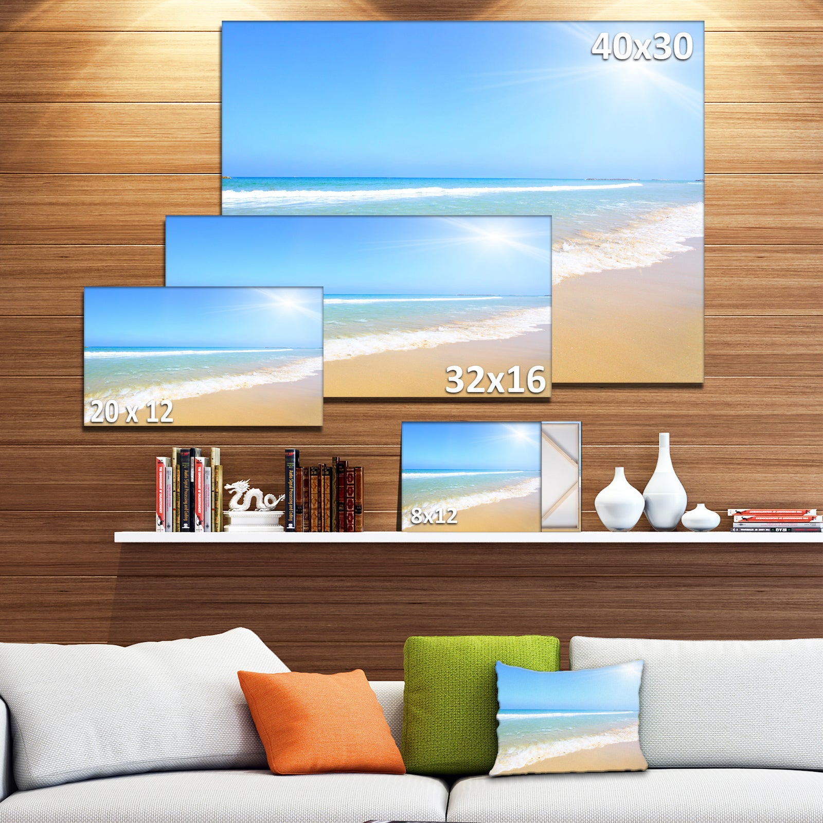 Sun Over Tropical Beach - Seashore Photo Canvas Art Print